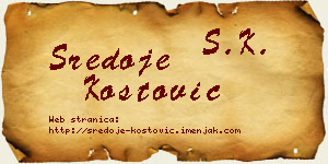Sredoje Kostović vizit kartica